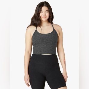 NWOT Beyond Yoga Spacedye Cropped Tank | Black-Charcoal